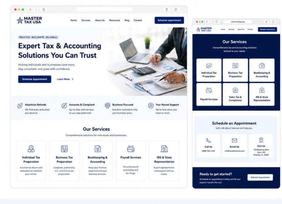 Master Tax USA website