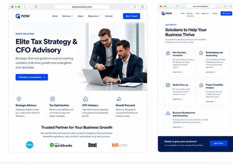QNOW Consulting website